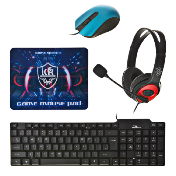 Combo Teclado Gamer K10 Set De 4 Piezas Mouse+balaca+pad
