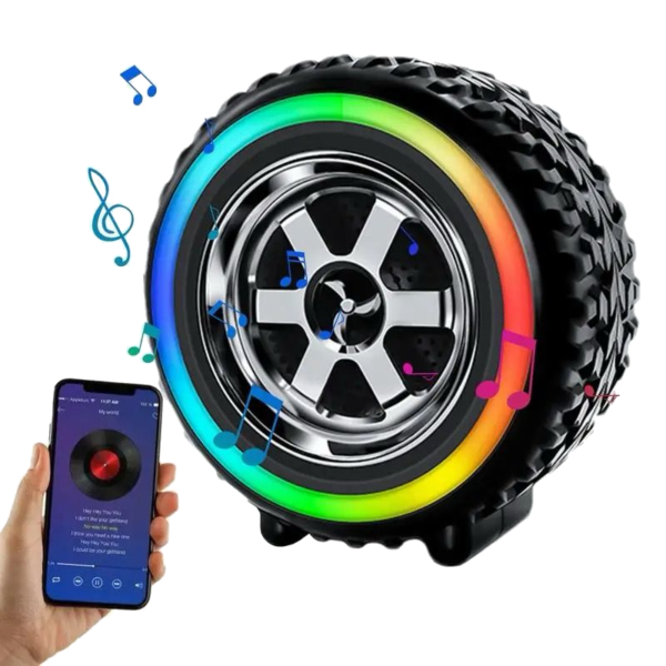 Bocina con diseño de Llanta RGB G2389