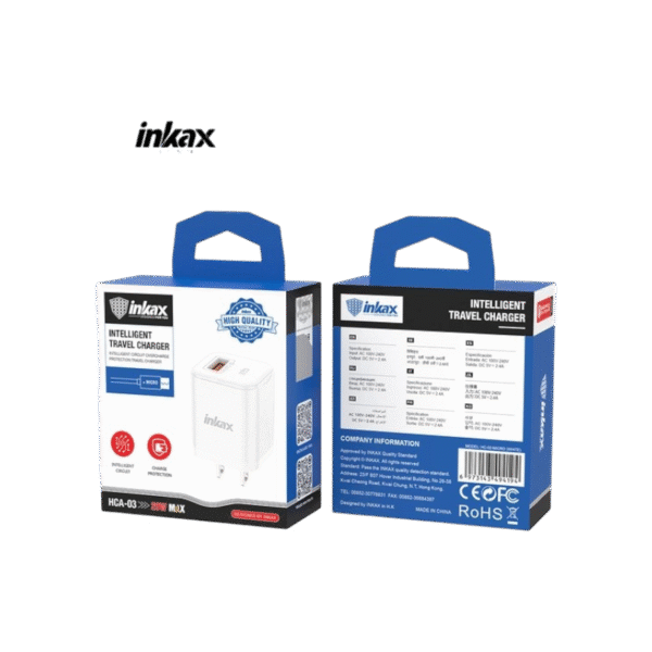 Cargador carga rapida 20w tipo c inkax